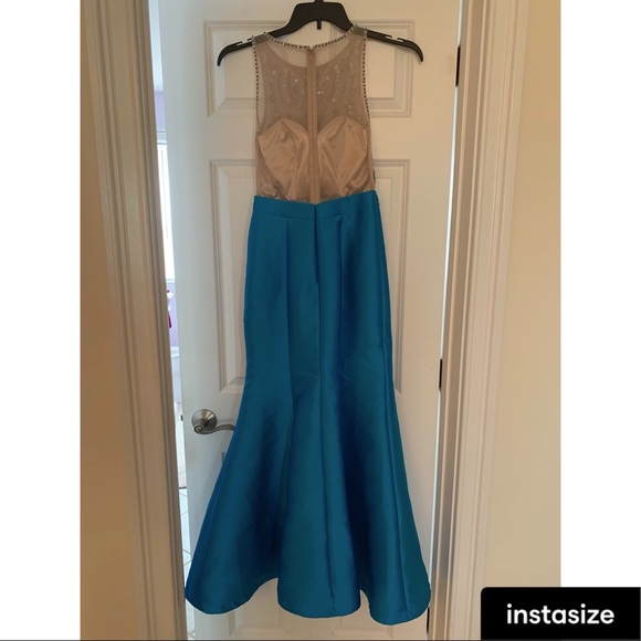 Blue Prom/Pageant Gown - Picture 3 of 4